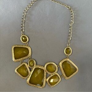 Elegant Gold Necklace with Green Accents